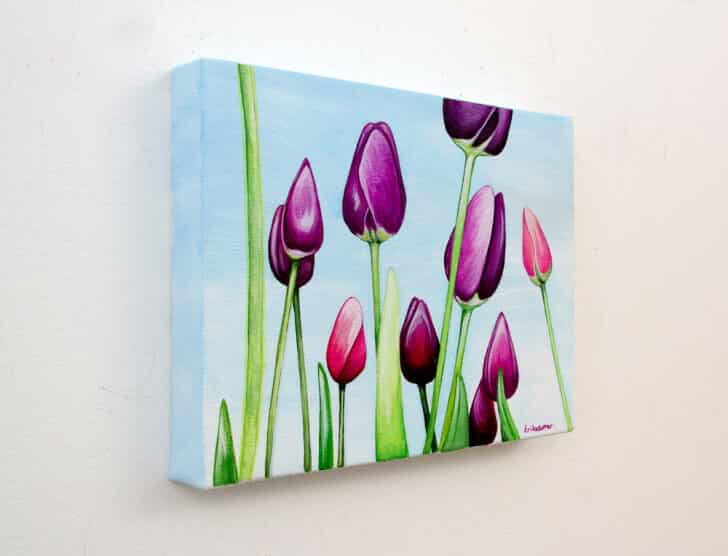 Field of Purple Tulips - Spring Art Auction 2013, left