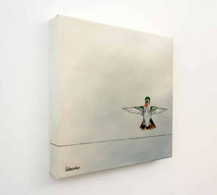 Hummingbird Landing - Spring Art Auction 2013 - original painting, left