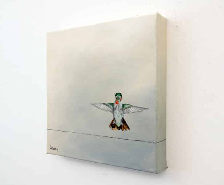 Hummingbird Landing - Spring Art Auction 2013 - original painting, right