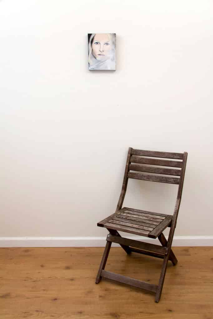 The Woman - Spring Art Auction - original painting, with chair