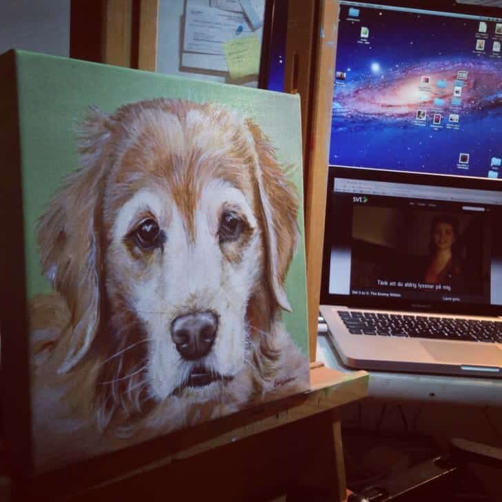 Maggie on the easel