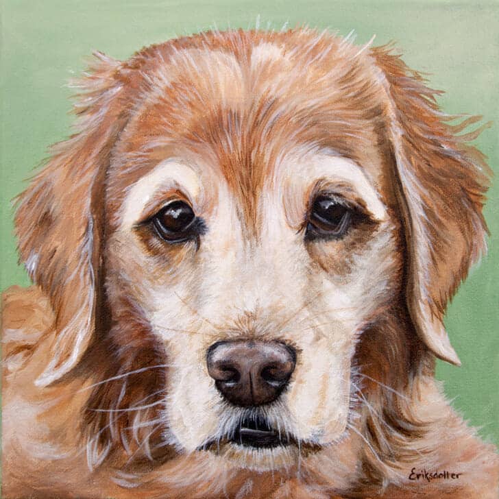 Maggie's Portrait - original acrylic painting by Erica Eriksdotter, front